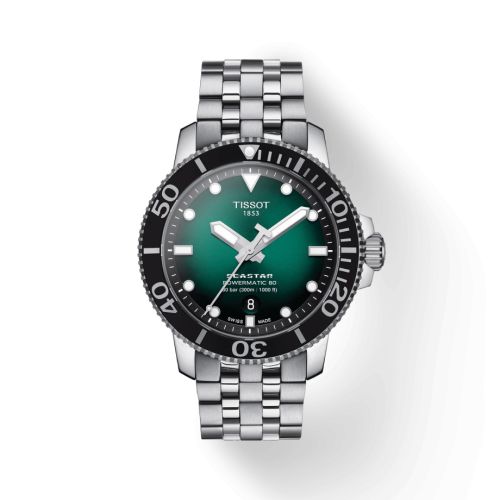 Tissot Seastar 1000 Powermatic 80 43 Stainless Steel / Green Gradient / Bracelet